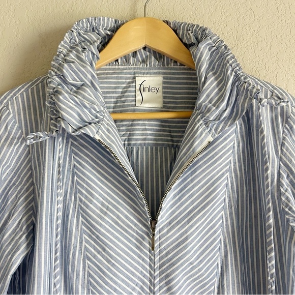 FINLEY Anorak Stripe Top Blue Pullover Half Zip Size S - Picture 4 of 7